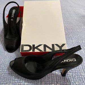 DKNY Brand New Black Leather Classic Heels! Size 9M